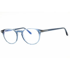 Tom Ford Men's Eyeglasses - Shiny Blue Acetate Round Full Rim Frame | FT5803-B 090