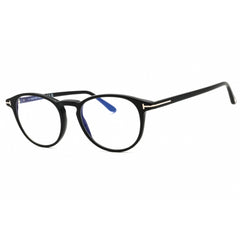 Tom Ford Men's Eyeglasses - Shiny Black Acetate Round Full Rim Frame | FT5803-B 001