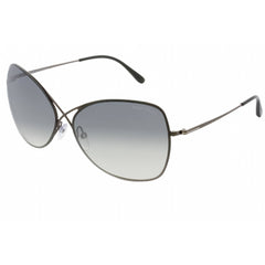 Tom Ford Women's Sunglasses - Shiny Gunmetal Metal Round Full Rim Frame | FT0250 08C