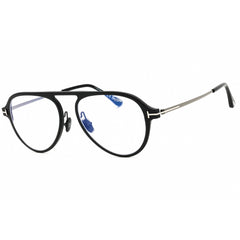 Tom Ford Men's Eyeglasses - Black/Grey Metal Aviator Full Rim Frame | FT5972-B 005