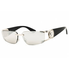 Versace Unisex Sunglasses - Silver Metal Rectangular Rimless Frame | VE2291 10016G
