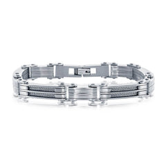 Stainless Steel Cable Links Bracelet, 8.5