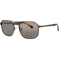 Elton John Unisex Sunglasses - Navigator Black Metal Full Rim Frame | DODGER 2 BLK