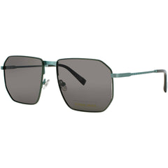 Elton John Unisex Sunglasses - Geometric Shape Green Metal Frame | HERCULES 3 GRYMY