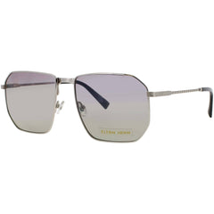 Elton John Unisex Sunglasses - Geometric Shape Silver Metal Frame | HERCULES 6 SLV