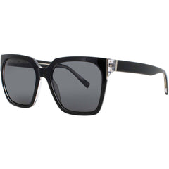 Elton John Women's Sunglasses - Square Black Acetate Frame | FLASHBULB 5 VVBLK