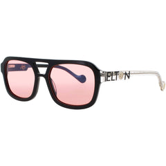 Elton John Women's Sunglasses - Black Metal/Acetate Full Rim Frame | HEADLINER BLKCR