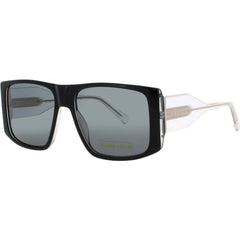 Elton John Women's Sunglasses - Oversized Black Acetate Frame | LUCKYSTAR 2 BLKFD