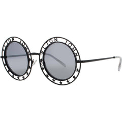 Elton John Women's Sunglasses - Round Black Metal Frame | WALK OF FAME 3 SBNYBL