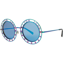 Elton John Women's Sunglasses - Round Shape Pink Metal Frame | WALK OF FAME 5 PKBLU