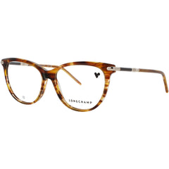 Longchamp Women's Eyeglasses - Brown Horn Acetate Cat Eye Shape Frame | LO2727 238