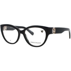Longchamp Women's Eyeglasses - Black Acetate Cat Eye Full Rim Frame | LO2728 001