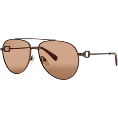 Longchamp Women's Sunglasses - Brown Metal Aviator Full Rim Frame | LO178S 200