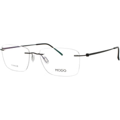 Modo Men's Eyeglasses - Smoke Black Metal Rectangular Rimless Frame | 4628 SMK00