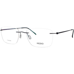 Modo Men's Eyeglasses - Dark Navy Metal Rectangular Rimless Frame | 4632 DNVY0