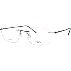 Modo Men's Eyeglasses - Smoke Black Metal Rectangular Rimless Frame | 4635 SMK00