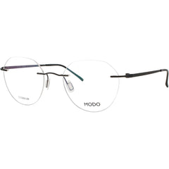 Modo Unisex Eyeglasses - Smoke Black Metal Oval Shape Rimless Frame | 4633 SMK00