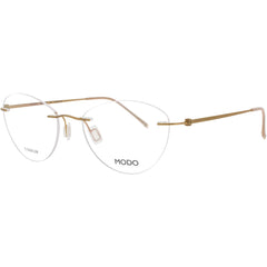 Modo Women's Eyeglasses - Gold Metal Oval Rimless Frame Demo Lense | 4600 GOLD0