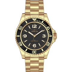 Invicta Men's Watch - Specialty Quartz Black Dial Yellow Gold Steel Bracelet | 69475