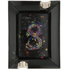 S.T. Dupont Ashtray - Dragon Black Porcelain Emblematic with Confetti Cloud | 006487