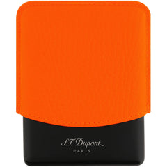S.T. Dupont Cigarette Case - Fluo Neon Orange Leather and Matte Black Metal | 183114