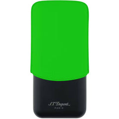 S.T. Dupont 3 Cigar Case - Fluo Neon Green Leather and Matte Black Metal | 183417