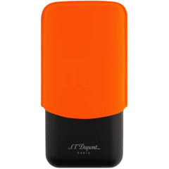 S.T. Dupont 3 Cigar Case - Fluo Neon Orange Leather and Matte Black Metal | 183419