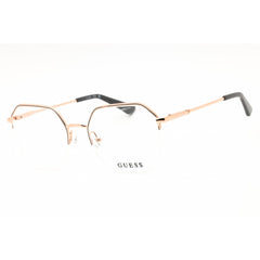 Guess Women's Eyeglasses - Round Shiny Rose Gold Metal Half Rim Frame | GU2935 028