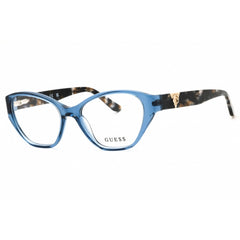 Guess Women's Eyeglasses - Cat Eye Shiny Blue Acetate Full Rim Frame | GU50162 090