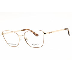 Guess Women's Eyeglasses - Cat Eye Shiny Beige Metal Full Rim Frame | GU50163 057
