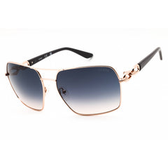 Guess Women's Sunglasses - Rectangular Shape Shiny Rose Gold Metal Frame | GU00159 28W
