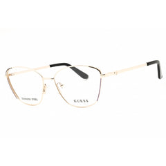 Guess Women's Eyeglasses - Cat Eye Pale Gold Metal Full Rim Frame, 54mm | GU50224 032