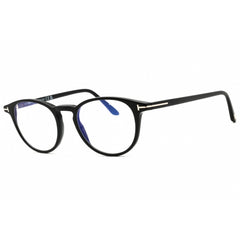 Tom Ford Men's Eyeglasses - Round Shiny Black Acetate Full Rim Frame | FT5803-B 001