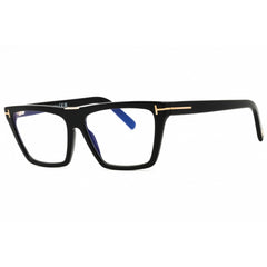 Tom Ford Women's Eyeglasses - Rectangular Shiny Black Acetate Frame | FT5912-B 001