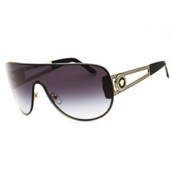 Versace Women's Sunglasses - Shielded Shape Grey Metal Full Rim Frame | VE2166 12528G