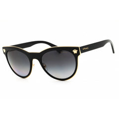 Versace Women's Sunglasses - Round Shape Black Metal Full Rim Frame | 0VE2198 1002T3