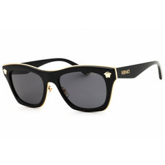 Versace Unisex Sunglasses - Rectangular Black Metal Full Rim Frame | 0VE2272 GB1/81