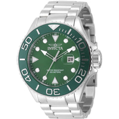 Invicta Men's Watch - Pro Diver Quartz Rotating Bezel Green Dial Bracelet | 49638