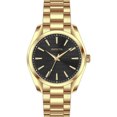 Invicta Men's Watch - Celestial Quartz Black Dial Yellow Gold Steel Bracelet | 69193
