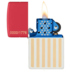 Zippo Windproof Lighter - 250th Anniversary Collectible White and Red Matte | 47298