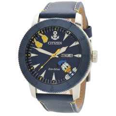Citizen Men's Watch - Disney Donald Duck Eco-Drive Blue Leather Strap | AW0075-06W