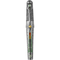 Montegrappa Fountain Pen - Alchemist Aqua Sterling Silver Barrel, Medium | ISAKN2SW