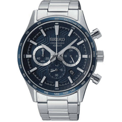 Seiko Men's Watch - Quartz Chronograph Blue Dial Stainless Steel Bracelet | SSB445P1