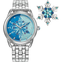 Citizen Women's Watch and Pin Gift Set - Frozen Snowy Design Blue Dial | FE7091-61W