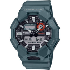 Casio Men's Watch - G-Shock Black and Grey Analog-Digital Dial Green Strap | GA010-2A