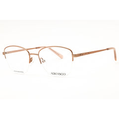 Adensco Women's Eyeglasses - Matte Rose Gold Metal Cat Eye Half Rim | AD 252 00Y8 00
