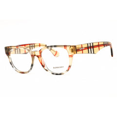 Burberry Women's Eyeglasses - Round Checkered Brown/Grey Acetate Frame | 0BE2410 4122