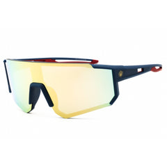 DIFF Eyewear Unisex Sunglasses - Blue Full Rim Shield Shape Frame | SDFTEAM 990BLE