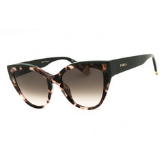 Furla Women's Sunglasses - Pink/Brown Havana Full Rim Cat Eye Frame | SFU694 0AGK
