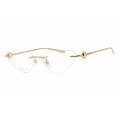 Gucci Women's Eyeglasses - Gold Metal Cat Eye Rimless Frame Clear Lens | GG1702O 002
